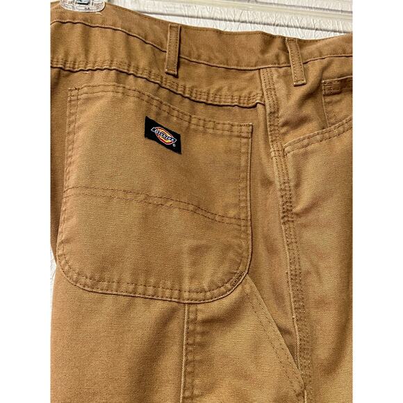 Dickies Canvas Carpenter Cargo Workwear Straight Legs Brown Pants Cotton 42x32 - Picture 6 of 11